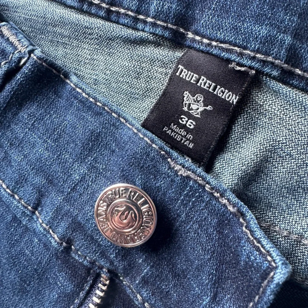 True Religion Rocco Jeans Mens 36 Blue Dark Wash Relaxed Skinny Denim‎ Pants